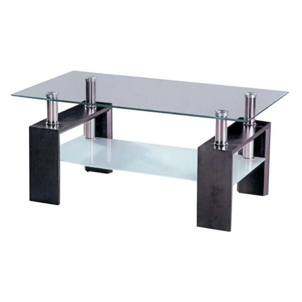 LINEA WENGE 100Χ60Χ42εκ.ΤΡΑΠΕΖΙ ΣΑΛΟΝΙΟΥ - ΞΥΛΟ/ΤΖΑΜΙ - WENGE/ΔΙΑΦΑΝΟ