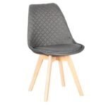 Καρέκλα Τραπεζαρίας Ξύλινη 4τμχ Bianca S Grey Ύφασμα 50x55x83.5εκ. - ΞΥΛΟ/ΥΦΑΣΜΑ - GREY