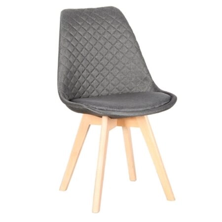 Καρέκλα Τραπεζαρίας Ξύλινη 4τμχ Bianca S Grey Ύφασμα 50x55x83.5εκ. - ΞΥΛΟ/ΥΦΑΣΜΑ - GREY