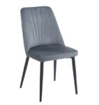 OLIVIA GREY VELVET/PU ΚΑΡΕΚΛΑ ΜΕΤΑΛΛΙΚΗ - ΜΕΤΑΛΛΟ/VELVET/PU - GREY