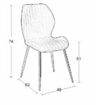 DYLAN GREY ΥΦΑΣΜΑ ΚΑΡΕΚΛΑ ΜΕΤΑΛΛΙΚΗ - ΜΕΤΑΛΛΟ/ΥΦΑΣΜΑ - GREY