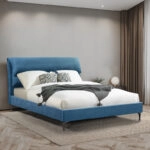 Κρεβάτι Aryna  ύφασμα σε πετρόλ απόχρωση 160x200εκ