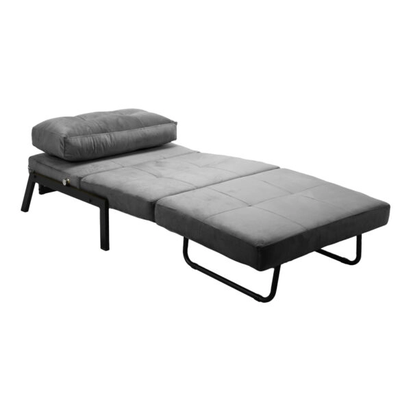 Πολυθρόνα-κρεβάτι Fancy  βελούδο σε ανθρακί απόχρωση και πόδι μαύρο μέταλλο 95x98x70εκ