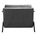 Πολυθρόνα-κρεβάτι Fancy  βελούδο σε ανθρακί απόχρωση και πόδι μαύρο μέταλλο 95x98x70εκ