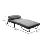 Πολυθρόνα-κρεβάτι Fancy  βελούδο σε ανθρακί απόχρωση και πόδι μαύρο μέταλλο 95x98x70εκ