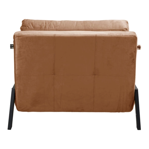 Πολυθρόνα-κρεβάτι Fancy βελούδο σε σάπιο μήλο απόχρωση και πόδι μαύρο μέταλλο 95x98x70εκ