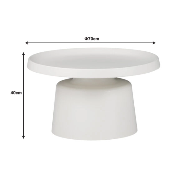 Τραπέζι σαλονιού Ginoze Inart cappuccino μέταλλο Φ70x40εκ