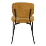 Καρέκλα Cathair  μπουκλέ ύφασμα σε κίτρινη απόχρωση με μαύρα μεταλλικά πόδια 48x53x82εκ