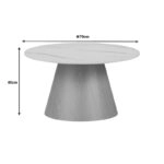 Τραπέζια σαλονιού Soleire Inart σετ 2τεμ λευκό μαρμάρου sintered stone