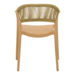 Πολυθρόνα Ankara  στοιβαζόμενη pp cappuccino απόχρωση με μπεζ rattan 57x48x80εκ