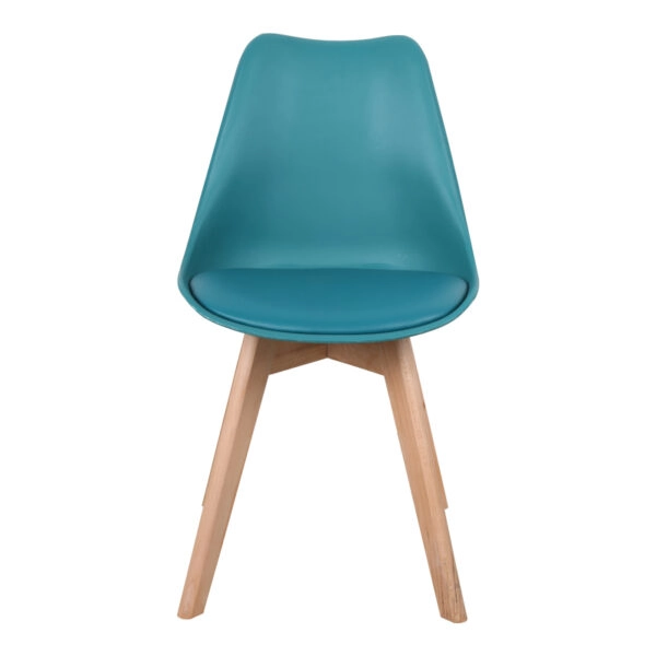 Καρέκλα Gaston  PP-PU μπλε απόχρωση- φυσικό πόδι 43x51x75εκ