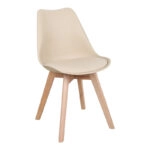 Καρέκλα Gaston  PP-PU taupe απόχρωση- φυσικό πόδι 43x51x75εκ