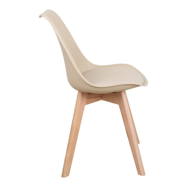 Καρέκλα Gaston  PP-PU taupe απόχρωση- φυσικό πόδι 43x51x75εκ
