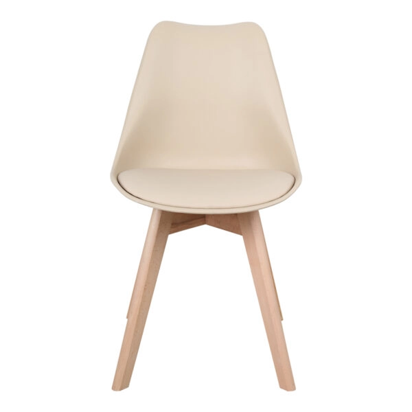 Καρέκλα Gaston  PP-PU taupe απόχρωση- φυσικό πόδι 43x51x75εκ
