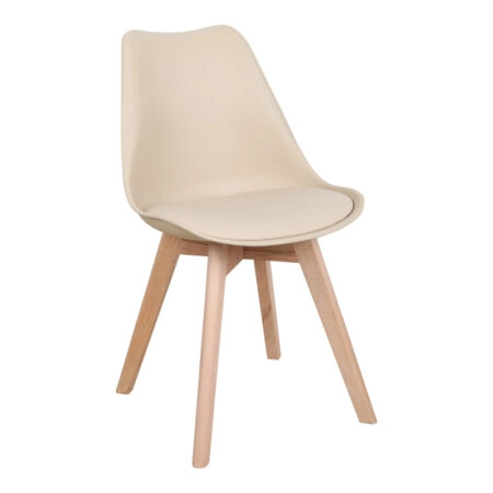 Καρέκλα Gaston PP-PU taupe απόχρωση- φυσικό πόδι 43x51x75εκ