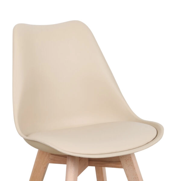 Καρέκλα Gaston  PP-PU taupe απόχρωση- φυσικό πόδι 43x51x75εκ
