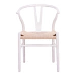 Καρέκλα Wishbone  rubberwood-σχοινί σε λευκή απόχρωση 53.5x57x74εκ