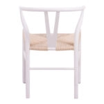 Καρέκλα Wishbone  rubberwood-σχοινί σε λευκή απόχρωση 53.5x57x74εκ