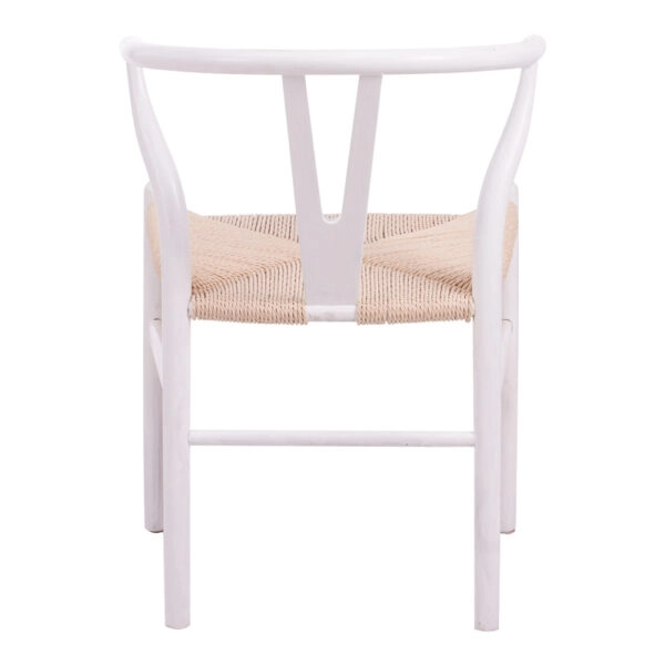 Καρέκλα Wishbone  rubberwood-σχοινί σε λευκή απόχρωση 53.5x57x74εκ
