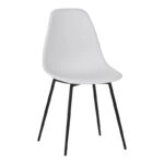 Καρέκλα Ballen  pp λευκό με μαύρα μεταλλικά πόδια 41.5x53x84.5εκ