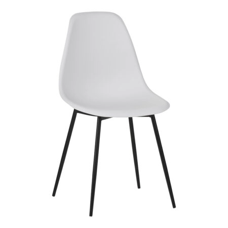 Καρέκλα Ballen  pp λευκό με μαύρα μεταλλικά πόδια 41.5x53x84.5εκ