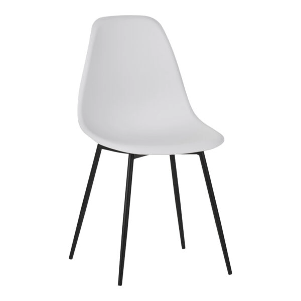 Καρέκλα Ballen  pp λευκό με μαύρα μεταλλικά πόδια 41.5x53x84.5εκ