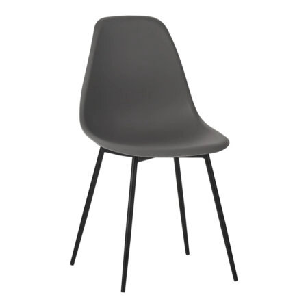 Καρέκλα Ballen pakoworld pp ανθρακί με μαύρα μεταλλικά πόδια 41.5x53x84.5εκ