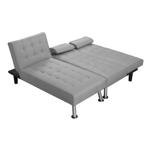 Γωνιακός καναπές-κρεβάτι αναστρέψιμος Brisk γκρι ύφασμα 200x146x75εκ