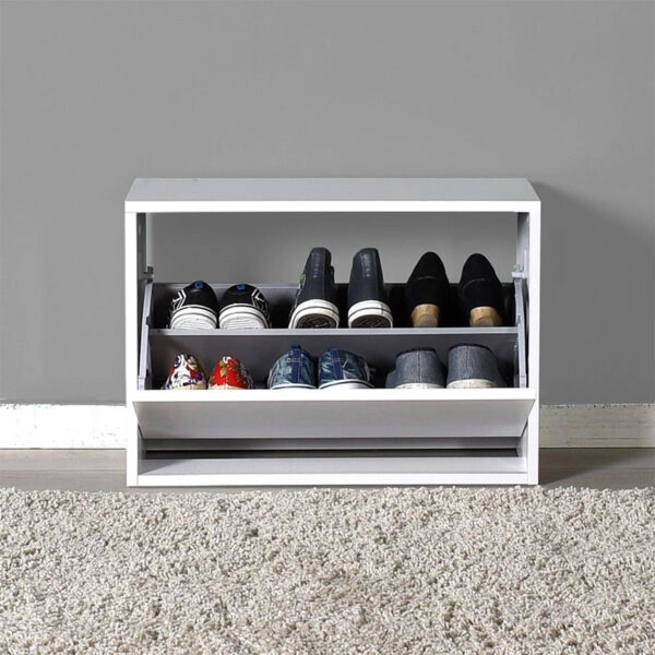 Παπουτσοθήκη ανακλινόμενη Step 6 ζεύγων σε χρώμα λευκό 60x30x42εκ