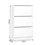 Παπουτσοθήκη ανακλινόμενη Step 18 ζεύγων  σε χρώμα λευκό 73x26x119εκ