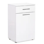 Ντουλάπι μπάνιου Chad  με καλάθι απλύτων λευκό gloss 52x38x83εκ