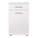 Ντουλάπι μπάνιου Chad  με καλάθι απλύτων λευκό gloss 52x38x83εκ