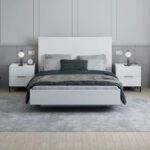 Κρεβάτι διπλό Oryana Ι   σε λευκή diamont απόχρωση 160x200εκ