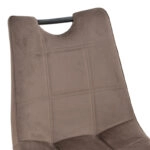 Καρέκλα Nely  βελούδο σε καφέ απόχρωση με μαύρο πόδι 46x61x86εκ