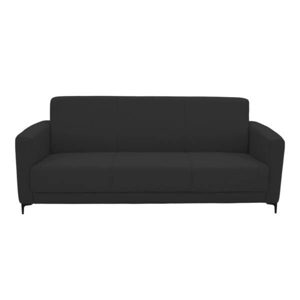 Καναπές τριθέσιος Sidica PU σε μαύρη απόχρωση 185x78x83εκ