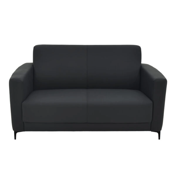 Καναπές διθέσιος Sidica I  PU σε μαύρη απόχρωση 135x78x83εκ