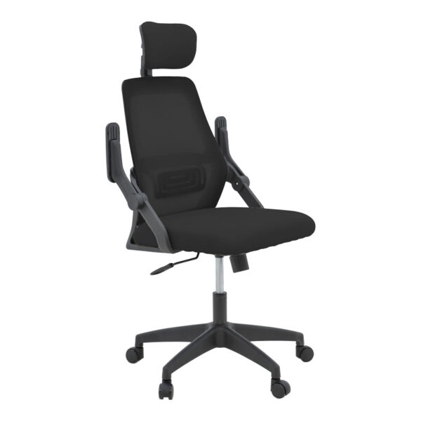 Καρέκλα γραφείου Peja  mesh ύφασμα μαύρο 58x60x107-117εκ