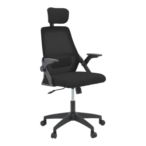 Καρέκλα γραφείου Peja  mesh ύφασμα μαύρο 58x60x107-117εκ