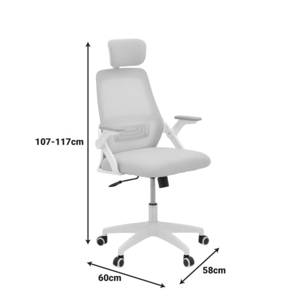 Καρέκλα γραφείου Peja  mesh ύφασμα μαύρο 58x60x107-117εκ