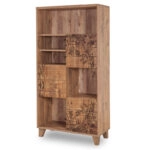 Βιβλιοθήκη PWF-0181-7 σε χρώμα πεύκου 80x36x155εκ