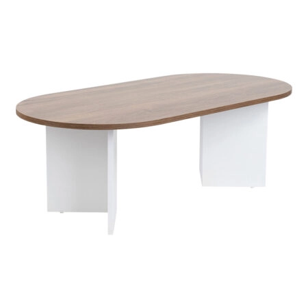 Τραπέζι σαλονιού Tabletod pakoworld σε καρυδί-λευκή απόχρωση 119x60x40εκ