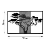 Διακοσμητικό τοίχου Leroun ξύλο πεύκου σε φυσική απόχρωση με μαύρο μέταλλο 90x3x58εκ