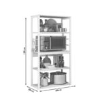 Ραφιέρα επιδαπέδια Tace  μέταλλο λευκό-φυσικό 50x30x129εκ