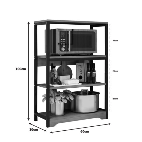 Ραφιέρα επιδαπέδια Daan  μέταλλο καρυδί-μαύρο 60x30x100εκ