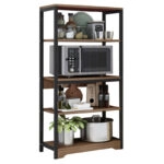 Ραφιέρα επιδαπέδια Obra  μέταλλο καρυδί-μαύρο 60x30x126εκ