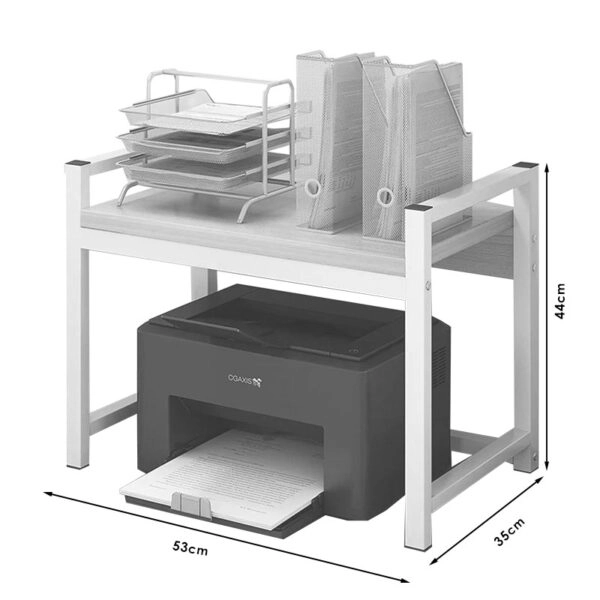Ραφιέρα επιτραπέζια Cadia μέταλλο λευκό-φυσικό 53x35x44εκ