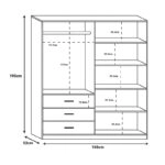 Ντουλάπα Sonlen  σε καρυδί-ανθρακί απόχρωση 160x52x195εκ