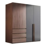 Ντουλάπα Sonlen  σε καρυδί-ανθρακί απόχρωση 160x52x195εκ
