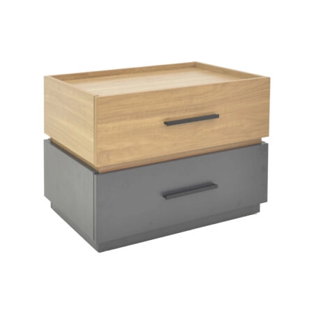 Κομοδίνο Sonlen pakoworld mdf σε sonoma-ανθρακί απόχρωση 60x40x44.5εκ