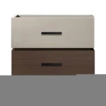 Κομοδίνο Sonlen  mdf σε καρυδί-μπεζ απόχρωση 60x40x44.5εκ